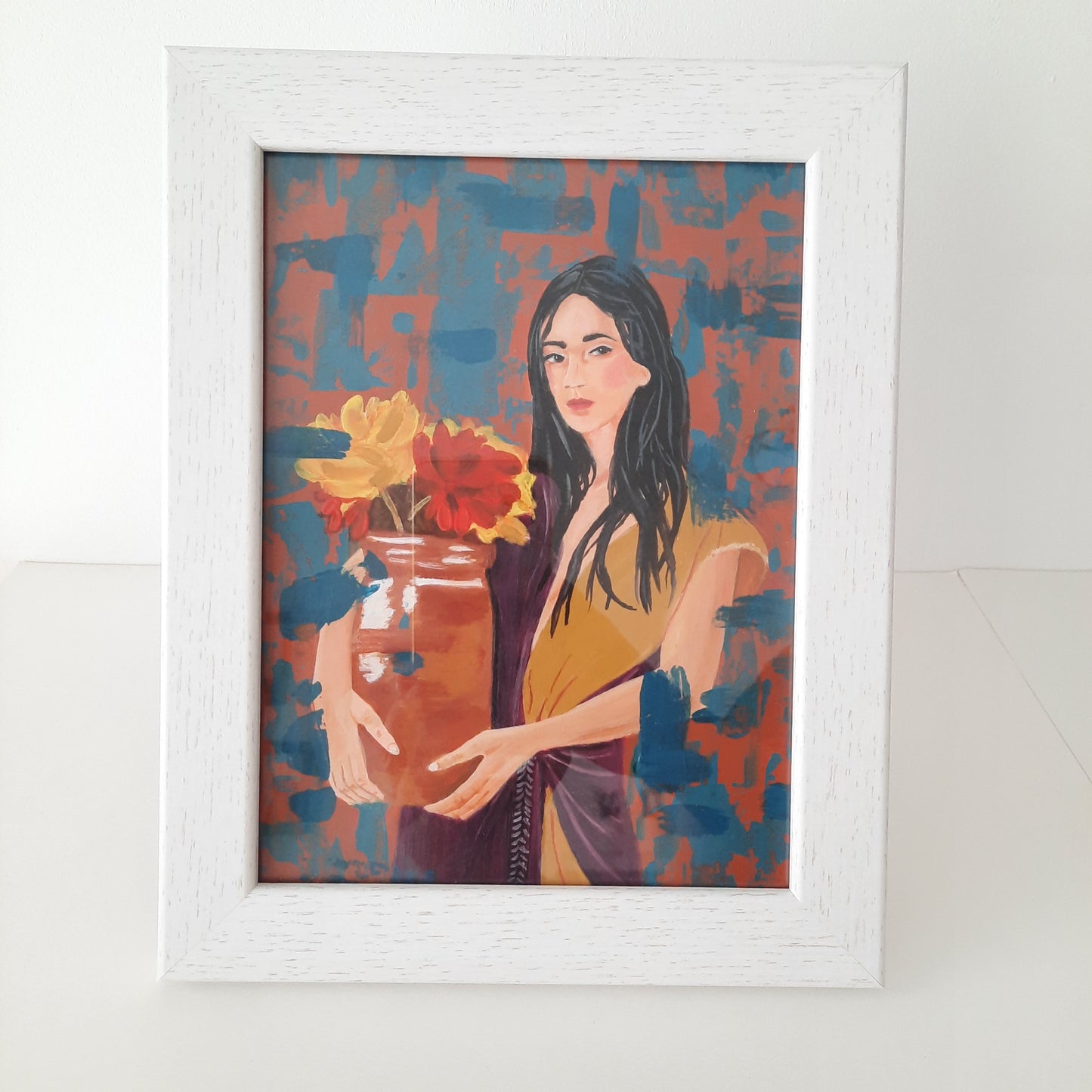 Lady Holding Flowers