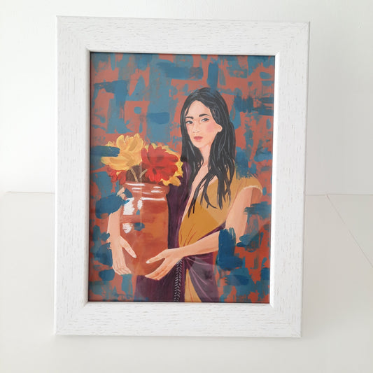 Lady Holding Flowers