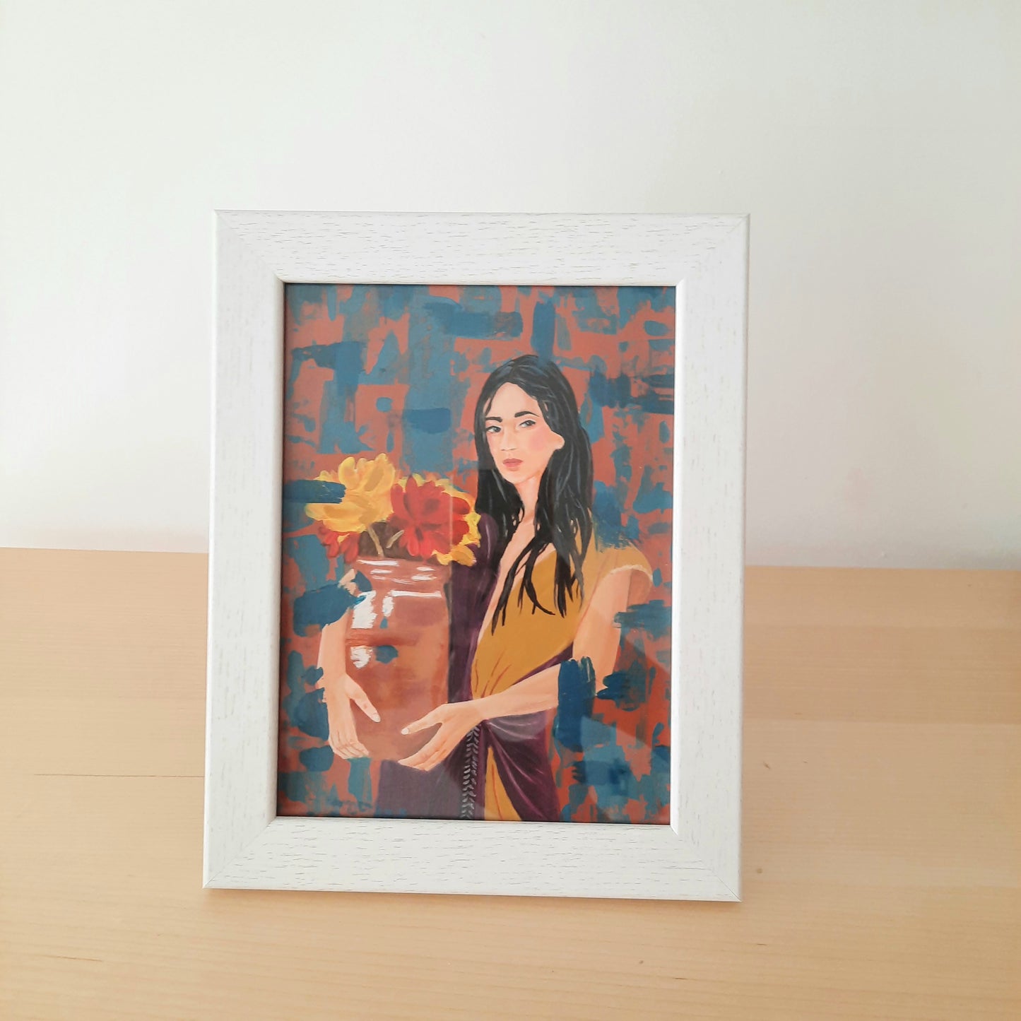 Lady Holding Flowers