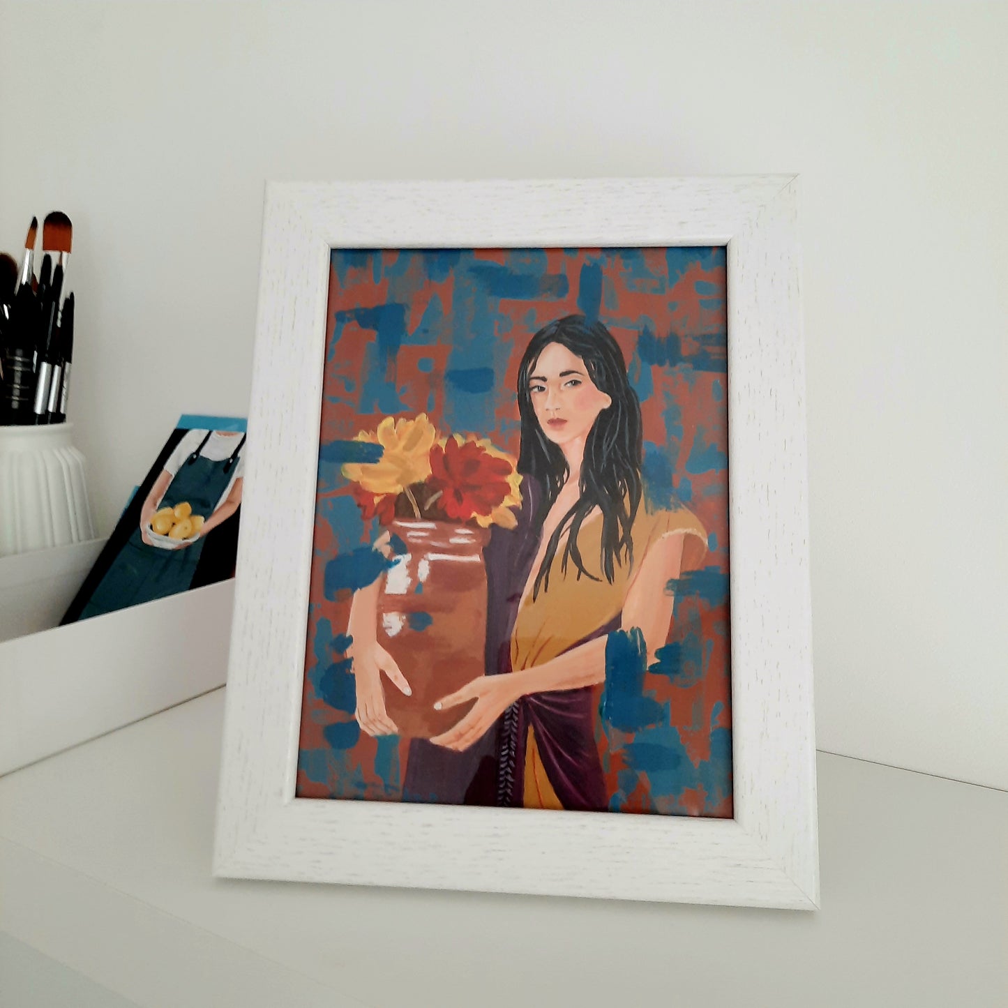 Lady Holding Flowers