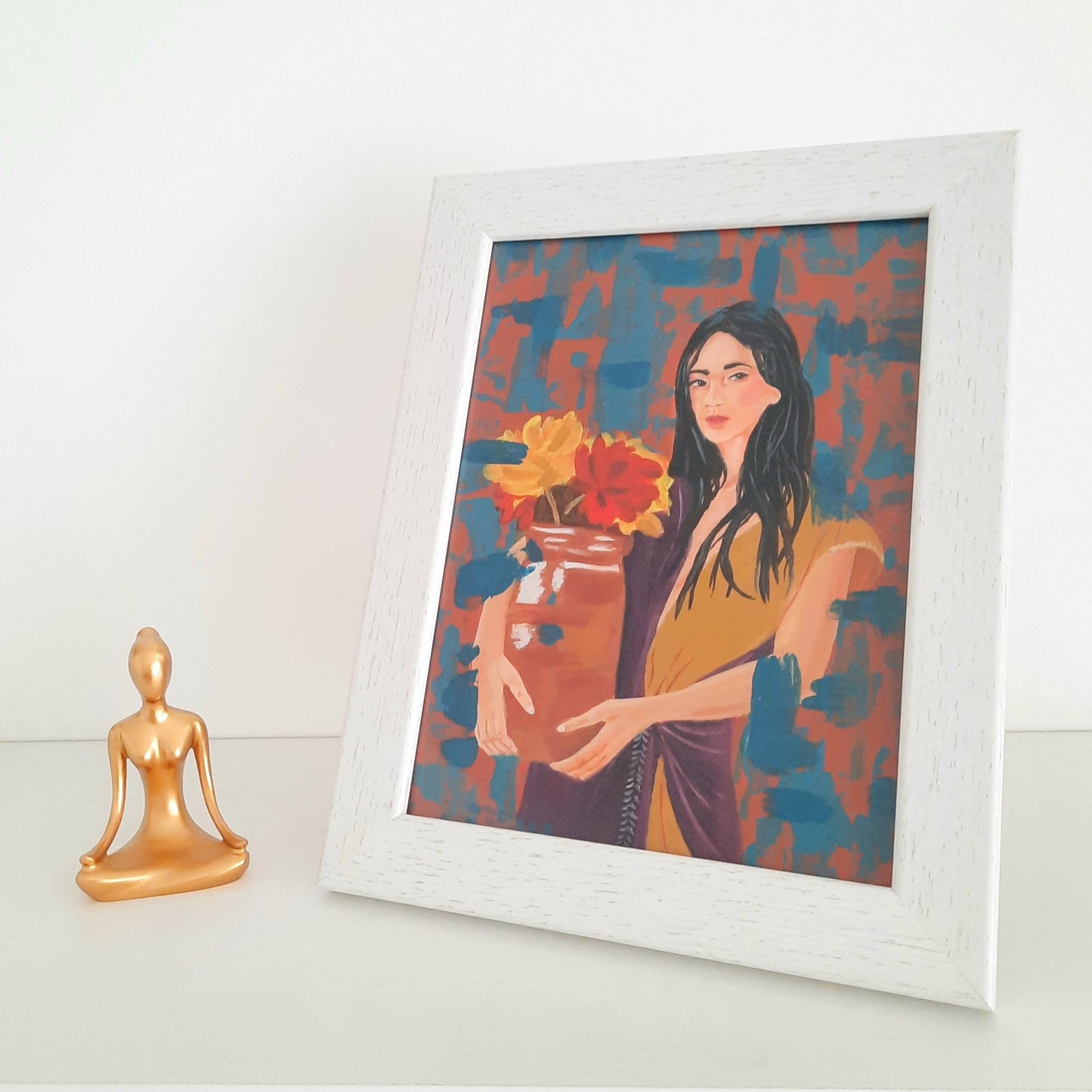 Lady Holding Flowers